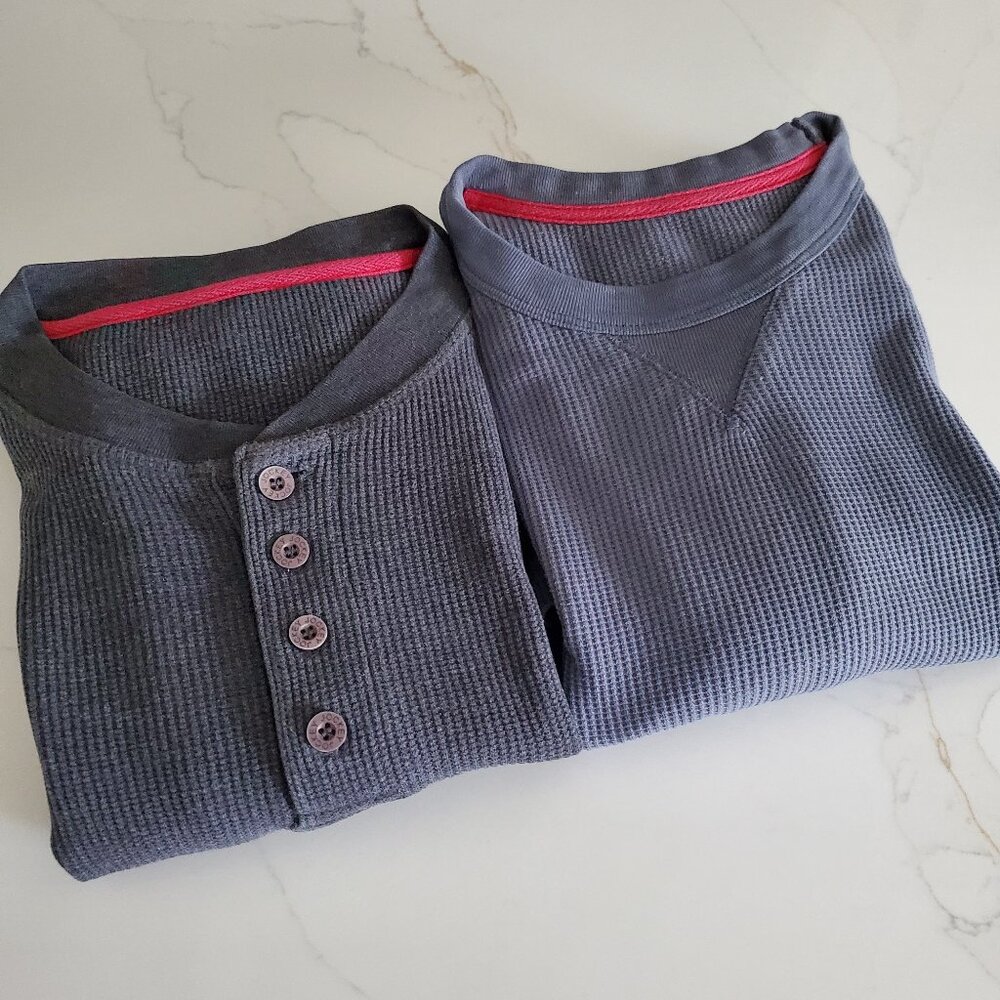 (Set of 2) Jockey Men's Long Sleeve Waffle Shirts Bundle, Size S